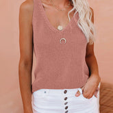 Seaboard Ribbed Knit Crop Tank - Coral